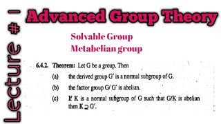 Solvable GroupMetabelian Group Commutator SubgroupDihedral group [upl. by Duston]