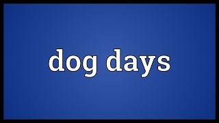 Dog days Meaning [upl. by Lehpar]