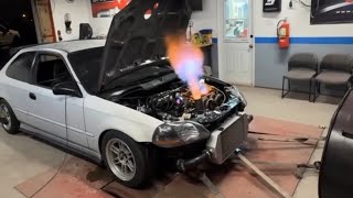 B series vtec turbo build  Dyno day [upl. by Pennebaker]