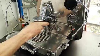 Vintage Espresso Machines  Faema e61 1 group pulling shot [upl. by Brill]