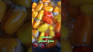 Succulente recette de poivrons farcis food jardin cuisine poivron farci bouillon [upl. by Lyudmila]