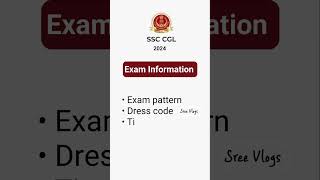 SSC CGL Exam information amp all details ssccgl ssc sreevlogs shorts [upl. by Cheryl338]