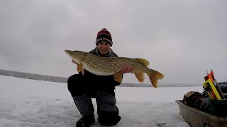 Chasing Flags  Conesus Lake Tip Up Fishing For Pike [upl. by Zacharias]