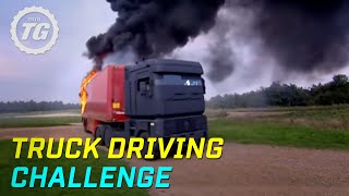 Truck Driving Challenge Part 1 Rig Stig amp Power Slide  Top Gear  BBC [upl. by Dodds]