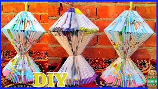 هتعملوا فانوس رمضان من غير لزق ولا تعب 😉🔥✂️✨ Diy ramadan decor [upl. by Novahs]