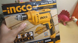 electric drill ingco 500W review unboxing مراجعة [upl. by Aceissej]