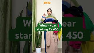 Winter wear starts Rs 450coatsweaterhoodiewinter collectionmyntra winter wearwinterwearshorts [upl. by Hepsiba]