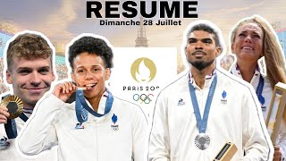 RESUMÉ JO 2024 Dimanche 28 Juillet 2 medaille dor pour la France 🇨🇵 [upl. by Nomaid]