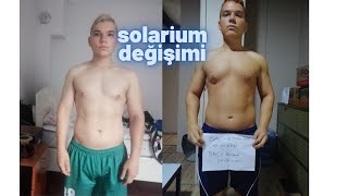 SOLARÄ°UM DEÄÄ°ÅÄ°MÄ°M  DETAYLARI SONDA ANLATTIM  SÃœT BEYAZLIKTAN ESMERLÄ°ÄE ADIM ADIM [upl. by Cummine]