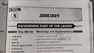 8th class social political science 5th lesson judiciary workbook question answers guide notes [upl. by Isborne234]