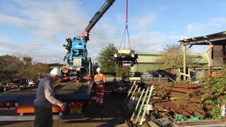 Halesworth to Southwold Narrow Gauge Railways new wagons being unloaded on 19th November 2021 [upl. by Llemart614]