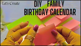 Family Birthday Calendar DIY  kids School Work [upl. by Lonnie]