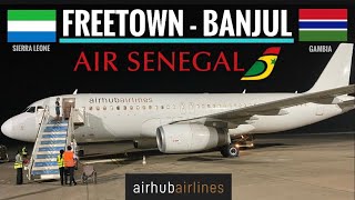 TRIPREPORT  Air Senegal  Airhub Airlines ECONOMY  Airbus A320  Freetown  Banjul [upl. by Walcoff]