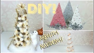 DIY 3 ARBOLITOS NAVIDEÑOS CÓMO HACER UN ARBOLITO DE NAVIDAD CON ESTAMBRE [upl. by Nonnahc]