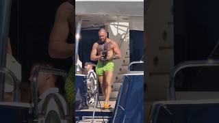 Conor gets off the yacht to give some of his beers mcgregor yatch beers [upl. by Smart]