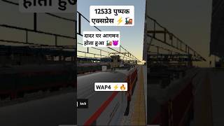 12533 PUSHPAK EXPRESS⚡😈🚂ARRIVING ON DADAR🚂🚂❤️INDIAN TRAIN ANNOUNCEMENTTRAIN SHORT VIDEO shorts [upl. by Neelhtak808]