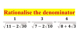 How to rationalize the denominator 1root112root30  3root72root10  4root84root3 [upl. by Swart]