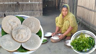 village style pitha recipeআতপ চাল পাতায় বেটে চিতই পিঠা বানালাম [upl. by Nomelif]