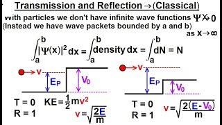 Physics  Ch 66 Ch 4 Quantum Mechanics Schrodinger Eqn63 of 92 Transmission vs ReflectionClassic [upl. by Elleb]