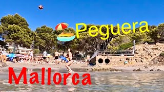 🏖️Beach walk Peguera Mallorca📷4K UHD [upl. by Eilojne]