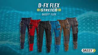 DFX FLEX  DASSY Flux work trousers with stretch multipockets and knee pockets [upl. by Hephzibah]