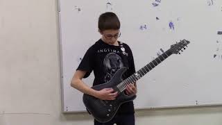 7th Grade Guitarist plays metal at his school talent show [upl. by Odyssey256]