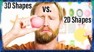 2D vs 3D Shapes Mr Bs Brain  Ep 2 2D and 3D Shapes [upl. by Aronael479]