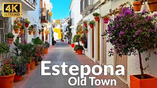 Walking Tour of Estepona Old Town Spain in January 2023 4K Ultra HD 60fps [upl. by Neelya]