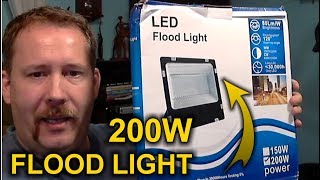 Cheap Chinese 200W LED Flood Light from Ebay Review [upl. by Ecnedac]