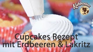 Leckere Karamell Cupcakes selber machen – mit Erdbeeren amp Lakritz  Kuhbonbon Bakery [upl. by Aklog346]