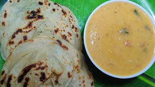 Parotta amp Empty Salna Recipe in Tamil  Soft amp Layered Parotta  Roadside Salna [upl. by Ahk]