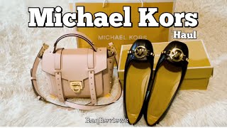 Michael Kors  Manhattan Medium ContrastTrim Leather Satchel amp Fulton Studded Moccasin  RaqReviews [upl. by Mines]