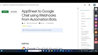 AppSheet to Google Chat using Webhooks from Automation Bots  Lab Solution  Qwiklabs Arcade 2024 [upl. by Oiredised]