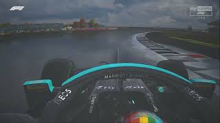 F1 2021 Lewis Hamilton Onboard Cam flying lap through Silverstone in the WET assettocorsa [upl. by Emanuel839]