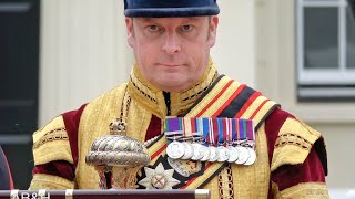 London Foot Guards in red tunics pass inspection during the review by the Major General [upl. by Ainomar24]