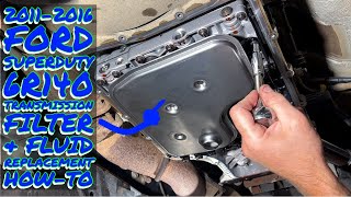 2015 Ford F350 Transmission Filter amp Fluid Torqueshift 6R140 Replacement HowTo [upl. by Yllet664]