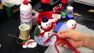 Video Tutorial DIY Pupazzo di neve Snowman Idee per il Natale con Pyssla Palline di Polistirolo [upl. by Aidaas]