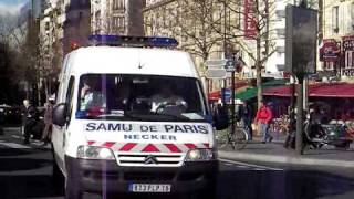 Ambulance SAMU Paris France French siren NECKER [upl. by Aiynat]