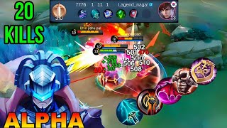 ALPHA BEST ONE HIT DAMAGE BUILD must try BUILD TOP 1 GLOBAL ALPHA  MLBB [upl. by Llehsar]