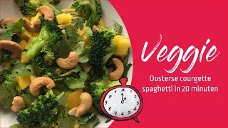 OOSTERSE COURGETTE SPAGHETTI met broccoli mango en cashews in 20 minuten [upl. by Annaili256]