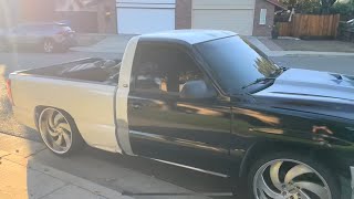 SINGLE CAB SILVERADO 4 MONTH PROGRESS  SHORT BED  WRAP  AND FRONT END [upl. by Ellehciram]