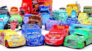 Crashed Cars Collection Disney Cars Toys Lightning McQueen J  LadyBird TV [upl. by Haeluj]