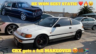 HONDA CRX calliper RESTORATION  Suspensions MODS 🔥❤️ CUSTOM MK1 TopHats 🇿🇦👌🏾 [upl. by Ardnasela946]