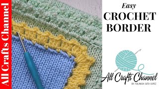 Easy and Pretty Crochet Border for professional finish [upl. by Odrareg]