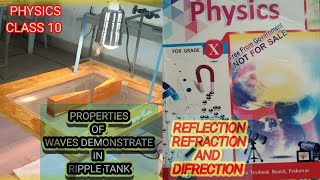 PROPERTIES OF WAVES IN RIPPLE TANK REFLECTION REFLECTION AND DIFFRACTION CLASS 10 PHYSICS UNIT 10 [upl. by Amiel955]