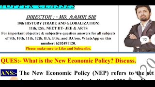 What is the New Economic Policy Discuss [upl. by Mosley]