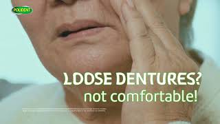 Polident Educational Video  How to Prevent Loose Dentures 15s English [upl. by Waldron985]