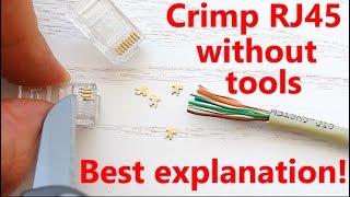 BEST VIDEO on How to MakeCrimp RJ45 Ethernet Cable without a Crimping Tool using screwdriver [upl. by Erlina]