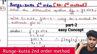 RungeKutta Method of Second Order  Concept amp Problem2  Numerical Analysis  Numerical Methods [upl. by Yrelle]