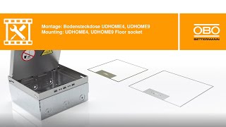 Mounting of UDHOME4 und UDHOME9 floor boxes – OBO Bettermann [upl. by Assilat]